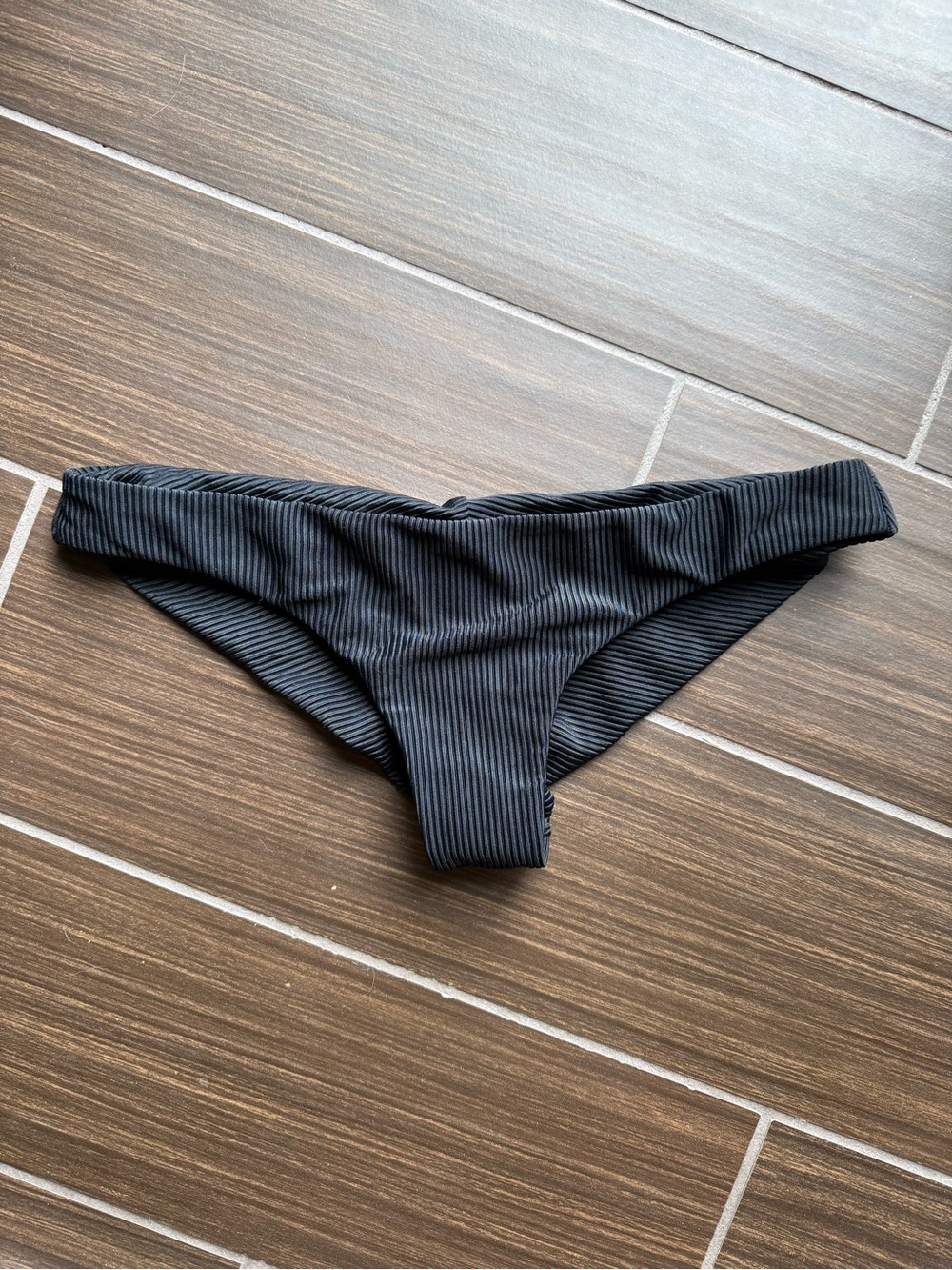 l*space Black Ribbed Bikini Bottoms